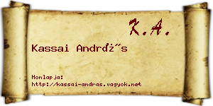 Kassai András névjegykártya