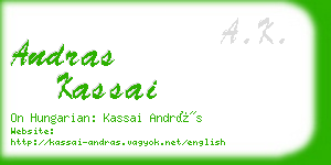 andras kassai business card